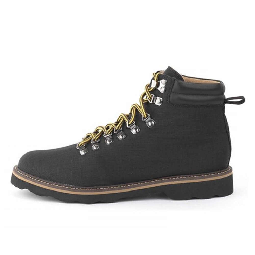 Ahimsa Jeffrey Jeffery Black Nylon Lace Up Vegan Womens Hiking Boots